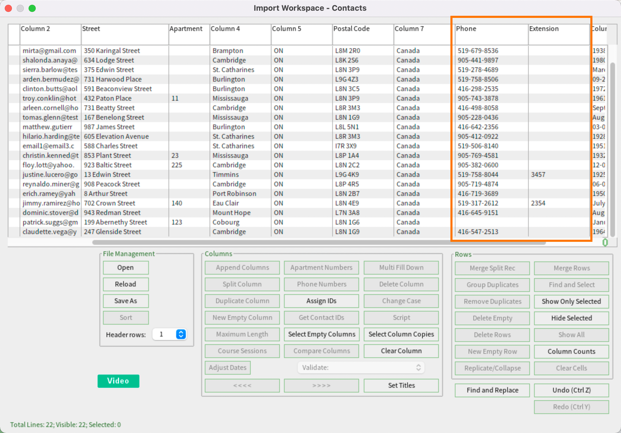 Validating the Email Addresses of a Column